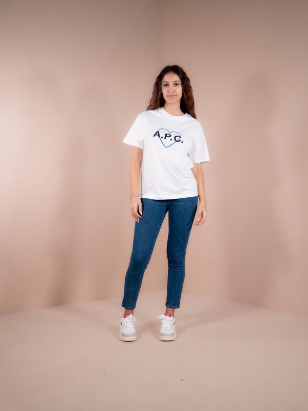 T-shirt Amore Blanc in Cotone con Logo - A.P.C.