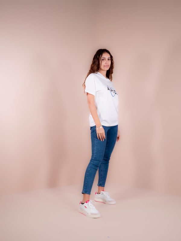 T-shirt Amore Blanc in Cotone con Logo - A.P.C.