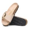 Birkenstock Madrid Sandalo Donna Big Buckle Natural Leather Shine New Beige - Birkenstock
