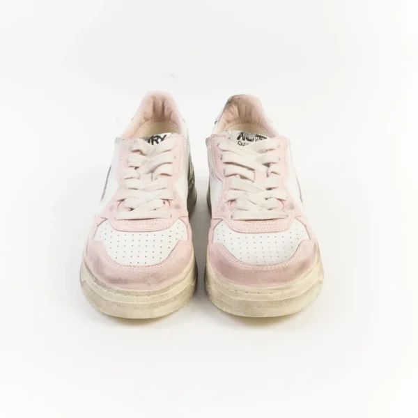 Autry Medalist Low Super Vintage White Powder Pink Silver – Autry
