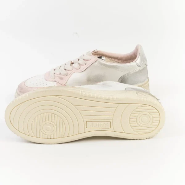 Autry Medalist Low Super Vintage White Powder Pink Silver – Autry