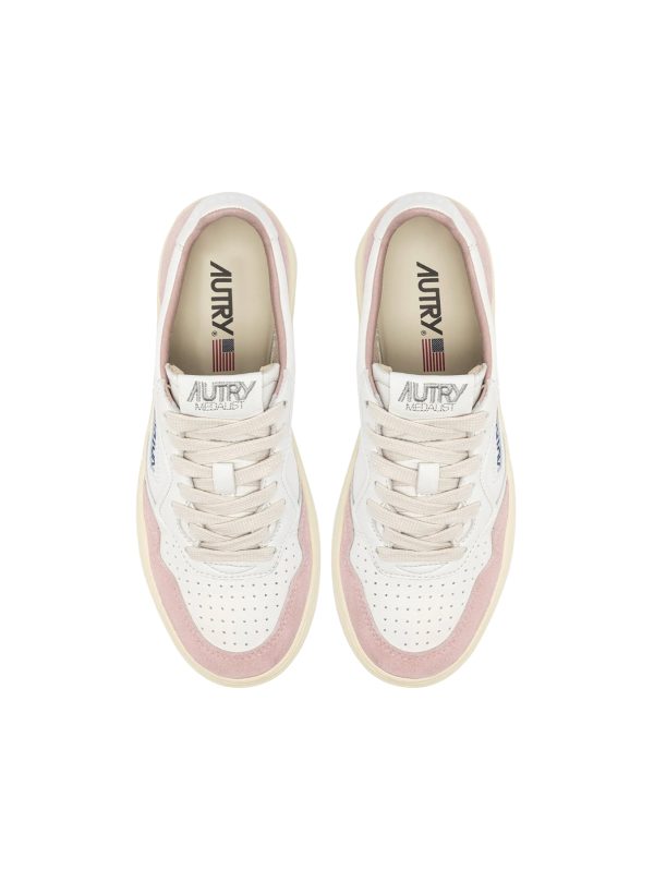 Autry Medalist Low Rosa In Pelle e Suede - Autry